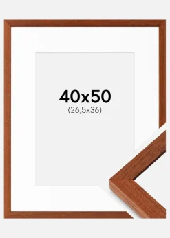 Ramme Hermes Kirsebær 40x50 cm - Passepartout Hvid 27,5x37 cm