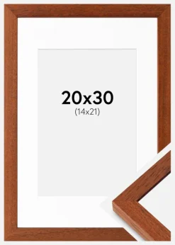 Ramme Hermes Kirsebær 20x30 cm - Passepartout Hvid 15x22 cm