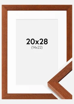 Ramme Hermes Kirsebær 20x28 cm - Passepartout Hvid 15x23 cm