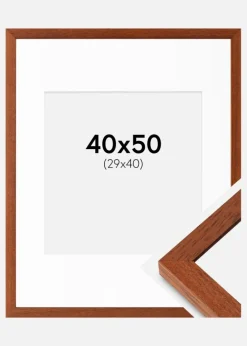 Ramme Hermes Kirsebær 40x50 cm - Passepartout Hvid 30x41 cm