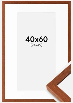 Ramme Hermes Kirsebær 40x60 cm - Passepartout Hvid 25x50 cm