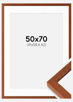 Ramme Hermes Kirsebær 50x70 cm - Passepartout Hvid 42x59,4 cm