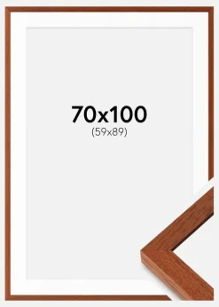 Ramme Hermes Kirsebær 70x100 cm - Passepartout Hvid 60x90 cm