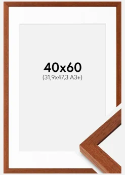 Ramme Hermes Kirsebær 40x60 cm - Passepartout Hvid 32,9x48,3 cm