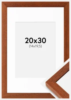 Ramme Hermes Kirsebær 20x30 cm - Passepartout Hvid 15x21 cm