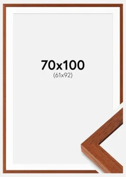 Ramme Hermes Kirsebær 70x100 cm - Passepartout Hvid 62x93 cm