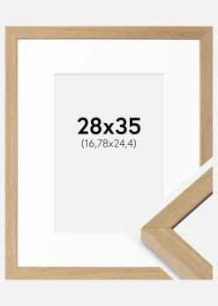 Ramme Hermes Massiv eg 28x35 cm - Passepartout Hvid 7x10 inches