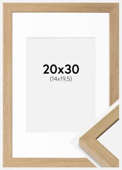 Ramme Hermes Massiv eg 20x30 cm - Passepartout Hvid 15x21 cm