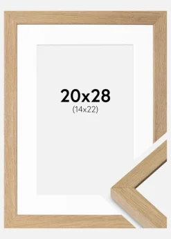 Ramme Hermes Massiv Eg 20x28 cm - Passepartout Hvid 15x23 cm