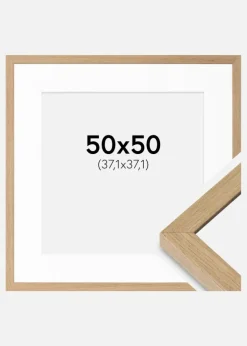 Ramme Hermes Massiv Eg 50x50 cm - Passepartout Hvid 15x15 inches