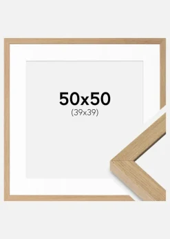 Ramme Hermes Massivt Eg 50x50 cm - Passepartout Hvid 40x40 cm