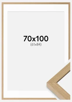 Ramme Hermes Naturlig Eg 70x100 cm - Passepartout Hvid 62x85 cm