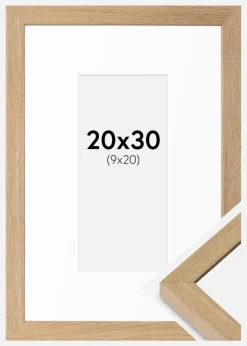 Ramme Hermes Naturlig Eg 20x30 cm - Passepartout Hvid 10x21 cm