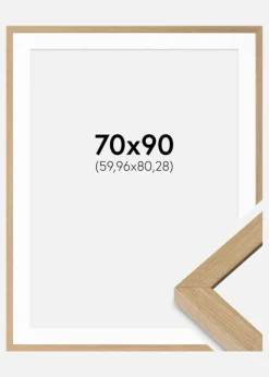 Ramme Hermes Naturlig Eg 70x90 cm - Passepartout Hvid 24x32 inches
