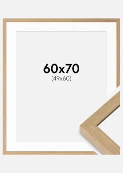 Ramme Hermes Naturlig Eg 60x70 cm - Passepartout Hvid 50x61 cm