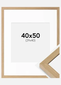 Ramme Hermes Naturlig Eg 40x50 cm - Passepartout Hvid 30x41 cm