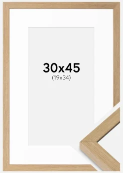 Ramme Hermes Naturlig Eg 30x45 cm - Passepartout Hvid 20x35 cm