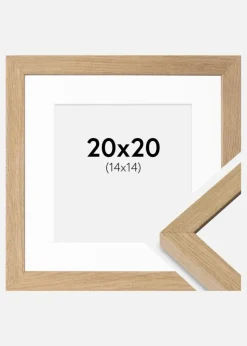 Ramme Hermes Naturlig Eg 20x20 cm - Passepartout Hvid 15x15 cm