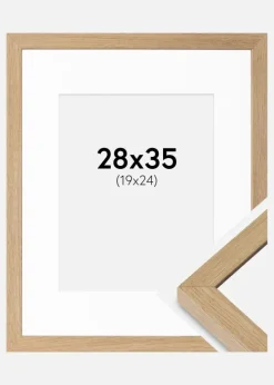 Ramme Hermes Naturlig Eg 28x35 cm - Passepartout Hvid 20x25 cm