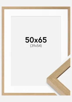 Ramme Hermes Naturlig Eg 50x65 cm - Passepartout Hvid 40x55 cm