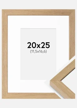 Ramme Hermes Naturlig Eg 20x25 cm - Passepartout Hvid B6 125x176 mm