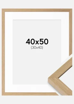 Ramme Hermes Naturlig Eg 40x50 cm - Passepartout Hvid 31x41 cm