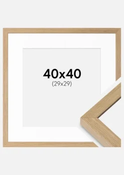 Ramme Hermes Naturlig Eg 40x40 cm - Passepartout Hvid 30x30 cm