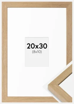 Ramme Hermes Naturlig Eg 20x30 cm - Passepartout Hvid 9x11 cm