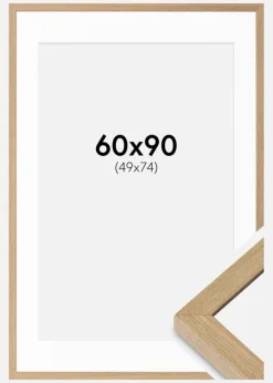 Ramme Hermes Naturlig Eg 60x90 cm - Passepartout Hvid 50x75 cm