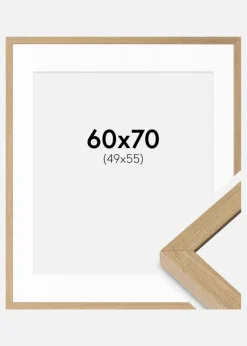 Ramme Hermes Naturlig Eg 60x70 cm - Passepartout Hvid 50x56 cm