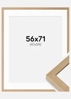 Ramme Hermes Naturlig Eg 56x71 cm - Passepartout Hvid 48x60 cm