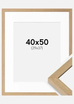 Ramme Hermes Naturlig Eg 40x50 cm - Passepartout Hvid 30x38 cm