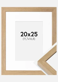 Ramme Hermes Naturlig Eg 20x25 cm - Passepartout Hvid 5x7 inches