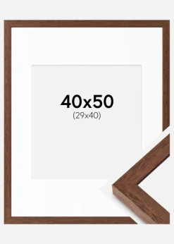 Ramme Hermes Teak 40x50 cm - Passepartout Hvid 30x41 cm