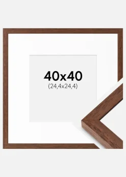 Ramme Hermes Teak 40x40 cm - Passepartout Hvid 10x10 inches