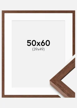 Ramme Hermes Teak 50x60 cm - Passepartout Hvid 40x50 cm