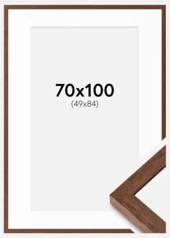 Ramme Hermes Teak 70x100 cm - Passepartout Hvid 50x85 cm