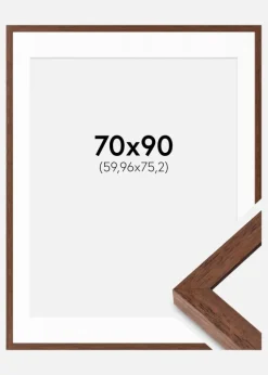 Ramme Hermes Teak 70x90 cm - Passepartout Hvid 24x30 inches