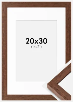 Ramme Hermes Teak 20x30 cm - Passepartout Hvid 15x22 cm