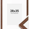Ramme Hermes Teak 28x35 cm - Passepartout Hvid 7x10 inches