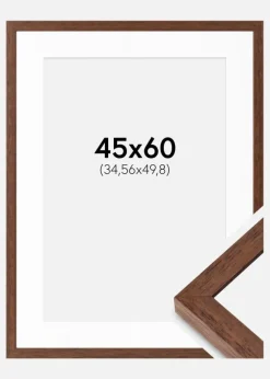 Ramme Hermes Teak 45x60 cm - Passepartout Hvid 14x20 inches