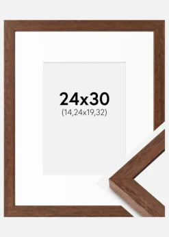 Ramme Hermes Teak 24x30 cm - Passepartout Hvid 6x8 inches