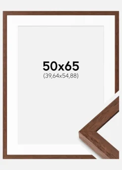 Ramme Hermes Teak 50x65 cm - Passepartout Hvid 16x22 inches