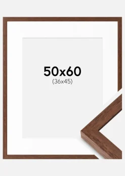 Ramme Hermes Teak 50x60 cm - Passepartout Hvid 37x46 cm