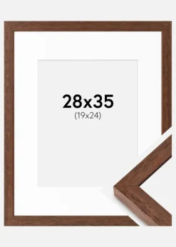 Ramme Hermes Teak 28x35 cm - Passepartout Hvid 20x25 cm