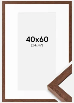 Ramme Hermes Teak 40x60 cm - Passepartout Hvid 25x50 cm