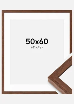 Ramme Hermes Teak 50x60 cm - Passepartout Hvid 42x50 cm