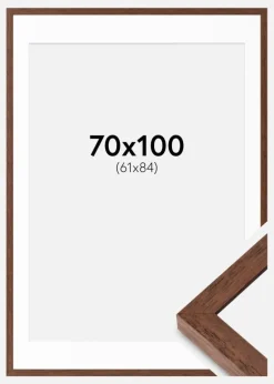 Ramme Hermes Teak 70x100 cm - Passepartout Hvid 62x85 cm