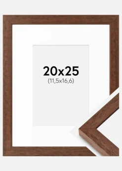 Ramme Hermes Teak 20x25 cm - Passepartout Hvid B6 125x176 mm