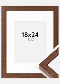 Ramme Hermes Teak 18x24 cm - Passepartout Hvid 13x17 cm